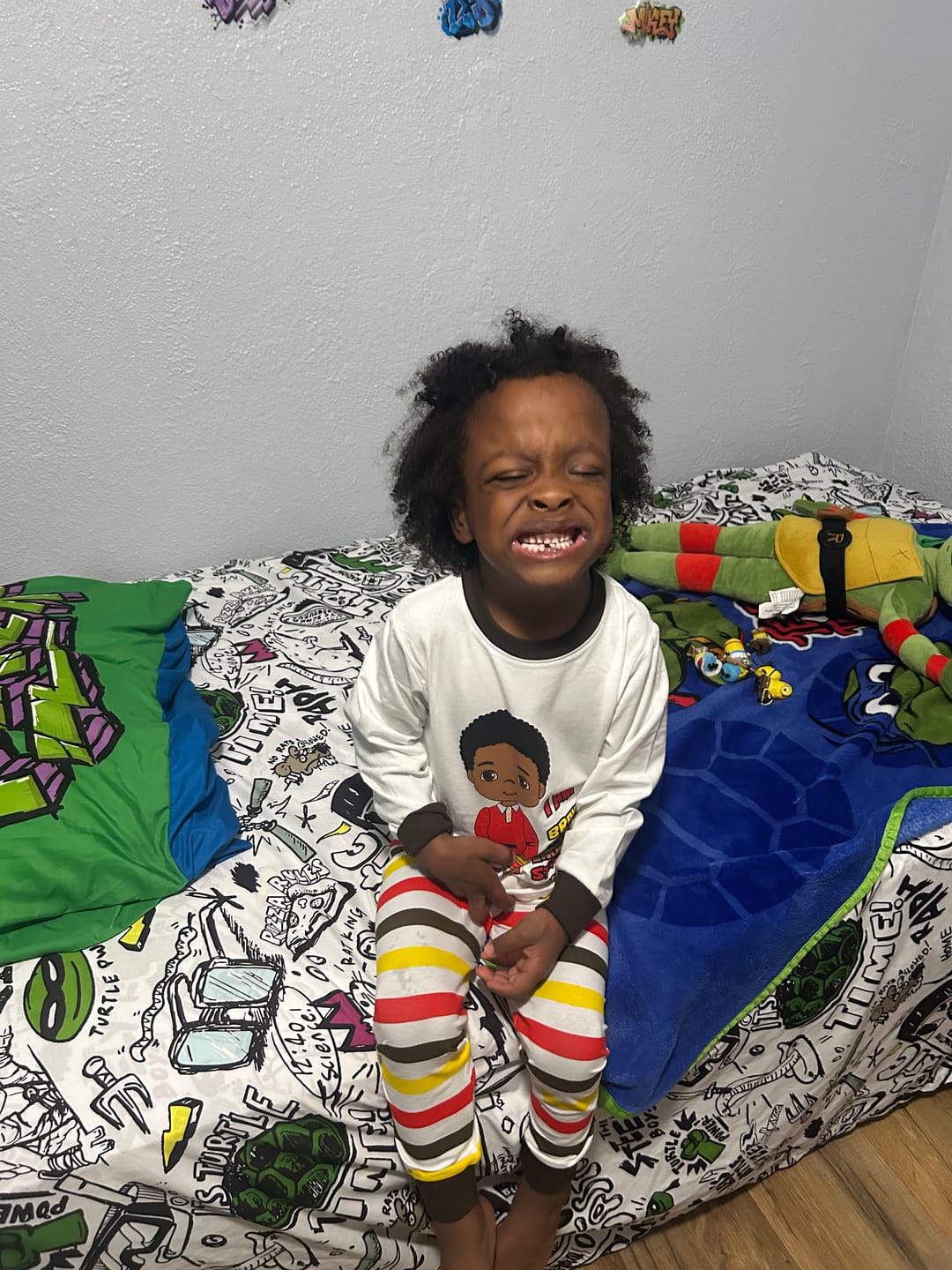Customer photo review of I AM Affirmations Boys White Pajamas SIZE Toddler 2T - 14