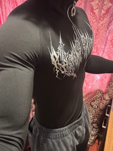 Customer photo review of Void Tech™ Deathwing Longsleeve Quarter Zip Compression [VOID BLACK]