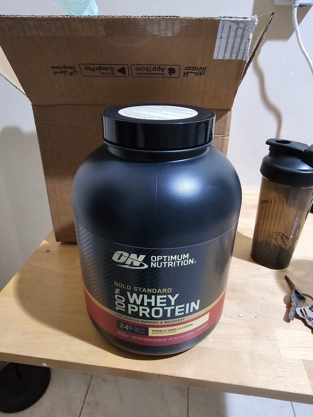 Customer photo review of Optimum Nutrition Gold Standard 100% Whey Protein French Vanilla 5 LB