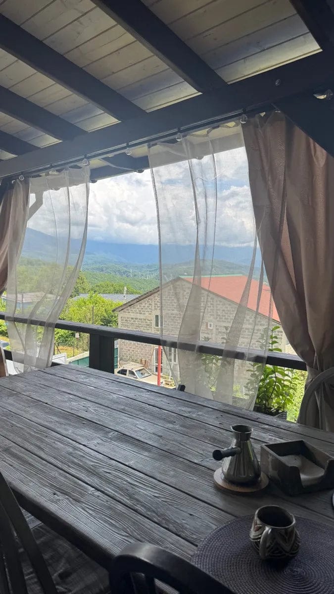 Customer photo review of Leichte Outdoor Voile Gardine nach Maß mit Klettaufhängung · Calvera