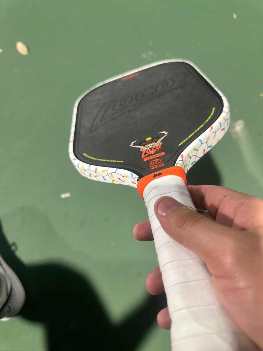 Customer photo review of Christmas Lights Edge Tape (3 pack) - Pickleball Paddle Edge Tape