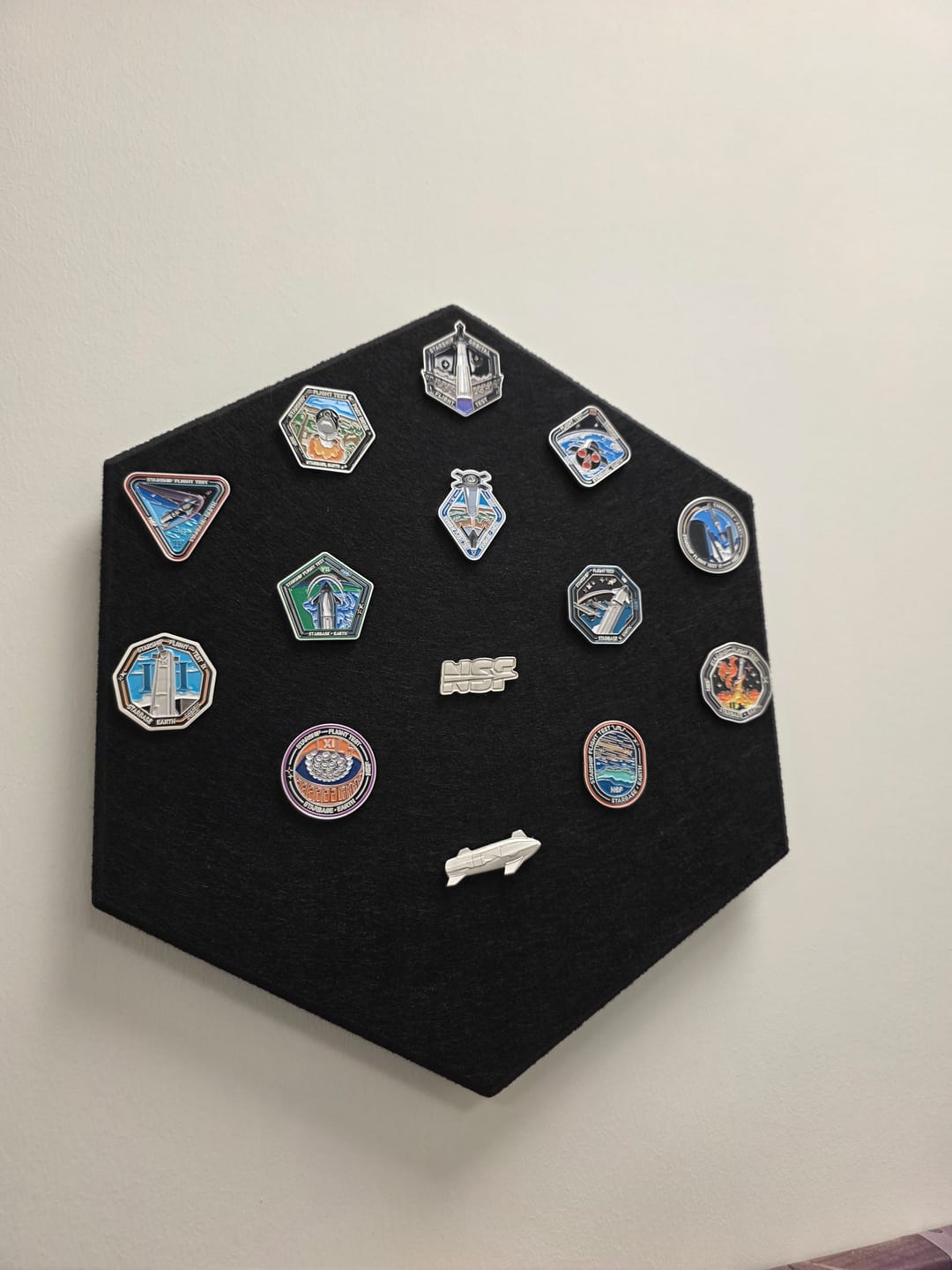 Customer photo review of SpaceX Starship Flight Pin Collection & Display Mount