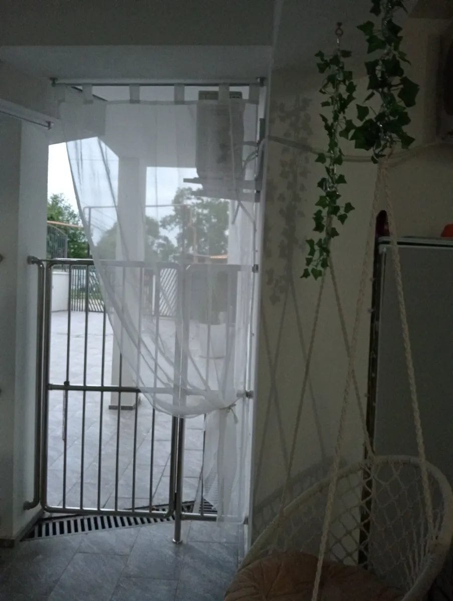 Customer photo review of Leichte Outdoor Voile Gardine nach Maß mit Klettaufhängung · Calvera