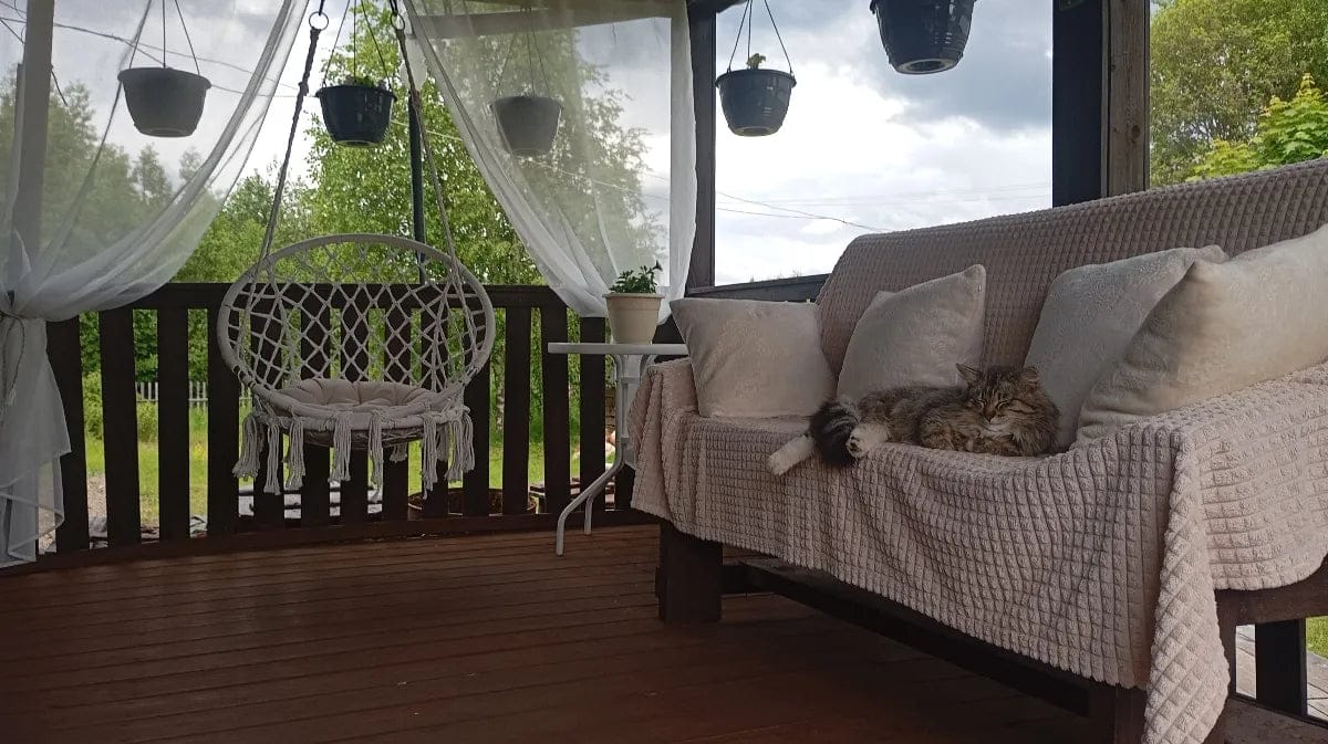 Customer photo review of Leichte Outdoor Voile Gardine nach Maß mit Klettaufhängung · Calvera