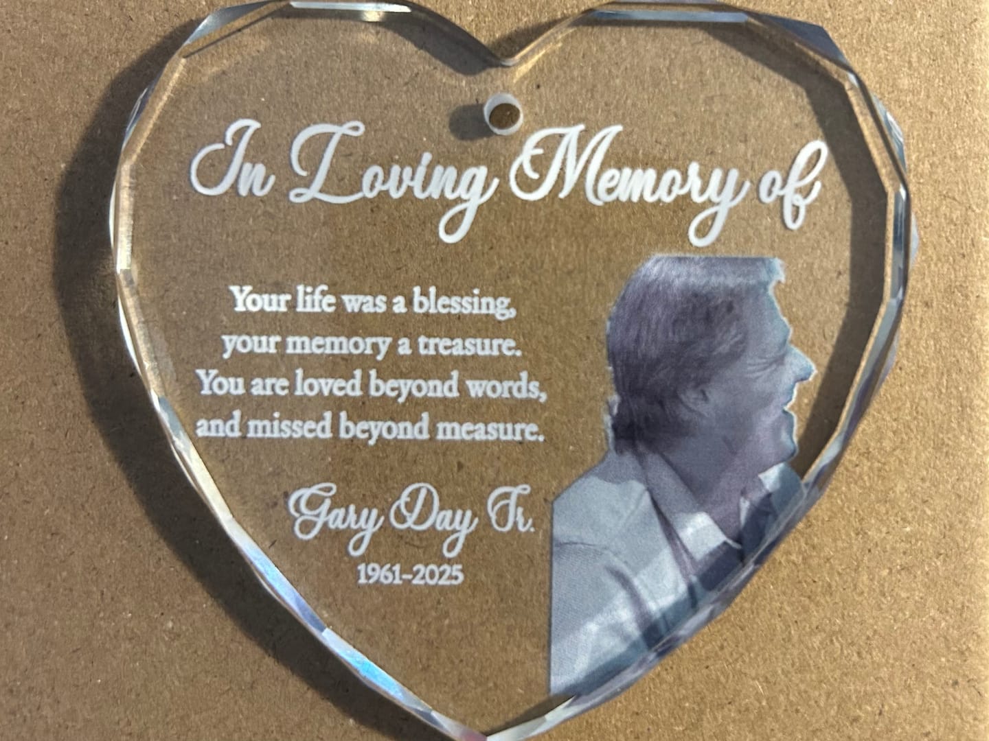 Customer photo review of In Loving Memory Sparkling Heart Memorial Butterflies Personalized Decal