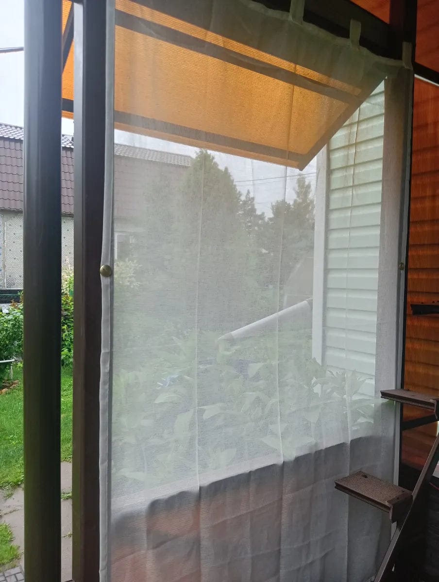 Customer photo review of Leichte Outdoor Voile Gardine nach Maß mit Klettaufhängung · Calvera