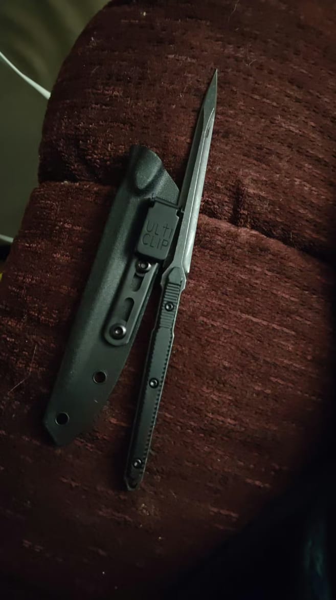 Customer photo review of 9.4in Tactical Fixed Blade Knife with Sheath, 440C Stainless Steel