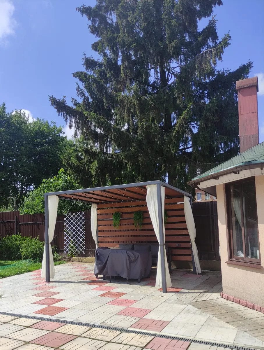 Customer photo review of Leichte Outdoor Voile Gardine nach Maß mit Klettaufhängung · Calvera