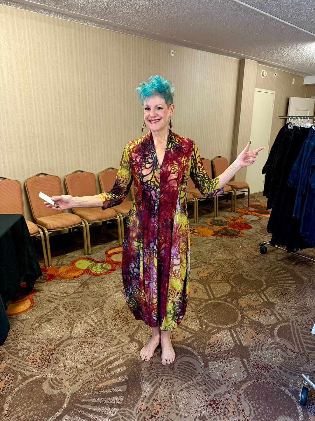 Customer photo review of Confetti Cocoon Dress, Raspberry/Gold