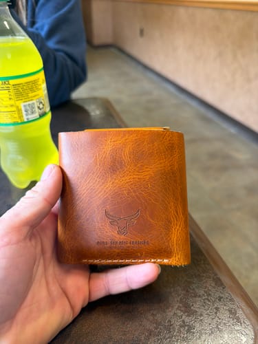 Customer photo review of The Trinity Trifold Wallet - Chestnut Brown