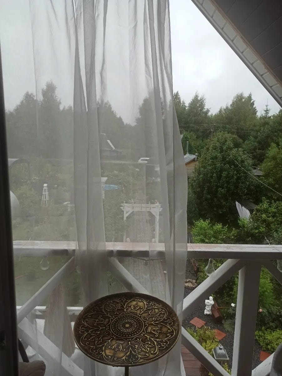 Customer photo review of Leichte Outdoor Voile Gardine nach Maß mit Klettaufhängung · Calvera