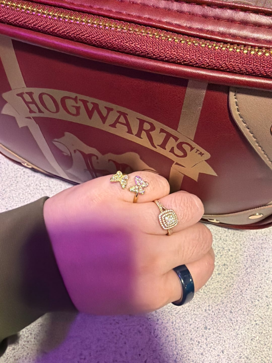 Customer photo review of Open Iced Butterfly Ring