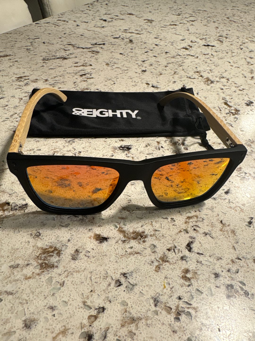 Customer photo review of 80Eighty® Polarized Bamboo Sunglasses - Red