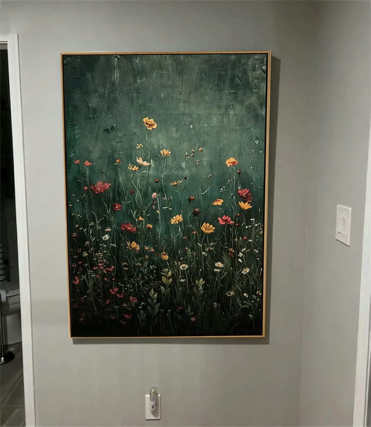 Customer photo review of Moody Wildflower Meadow Textured Floral Painting