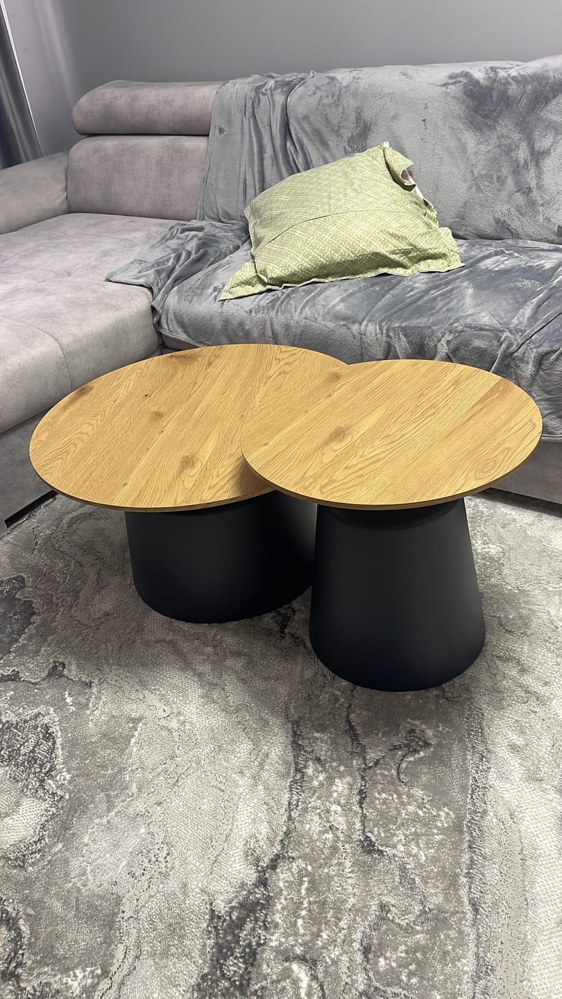 Customer photo review of Set 2 masute cafea MALOMI, stejar/negru