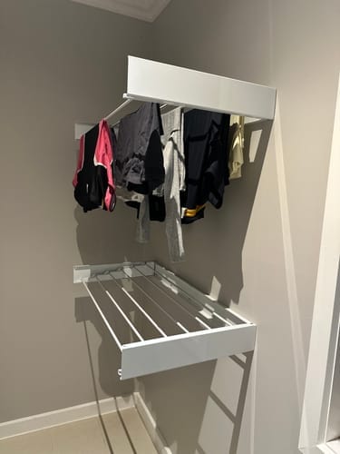 Customer photo review of Wall Mounted Drying Rack - Foldable Indoor and Outdoor Drying Rack