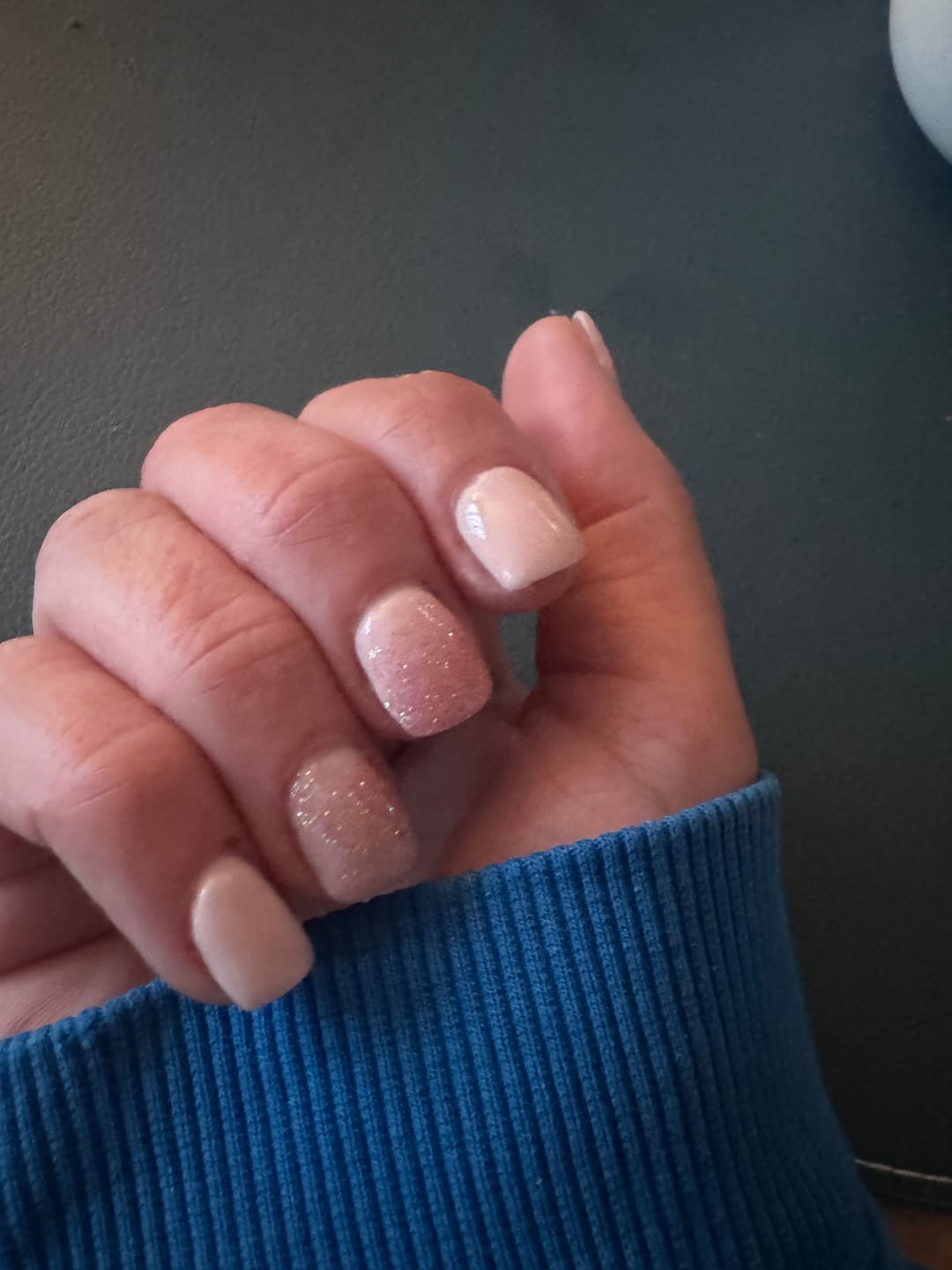 Customer photo review of Khaki Dipping Powder