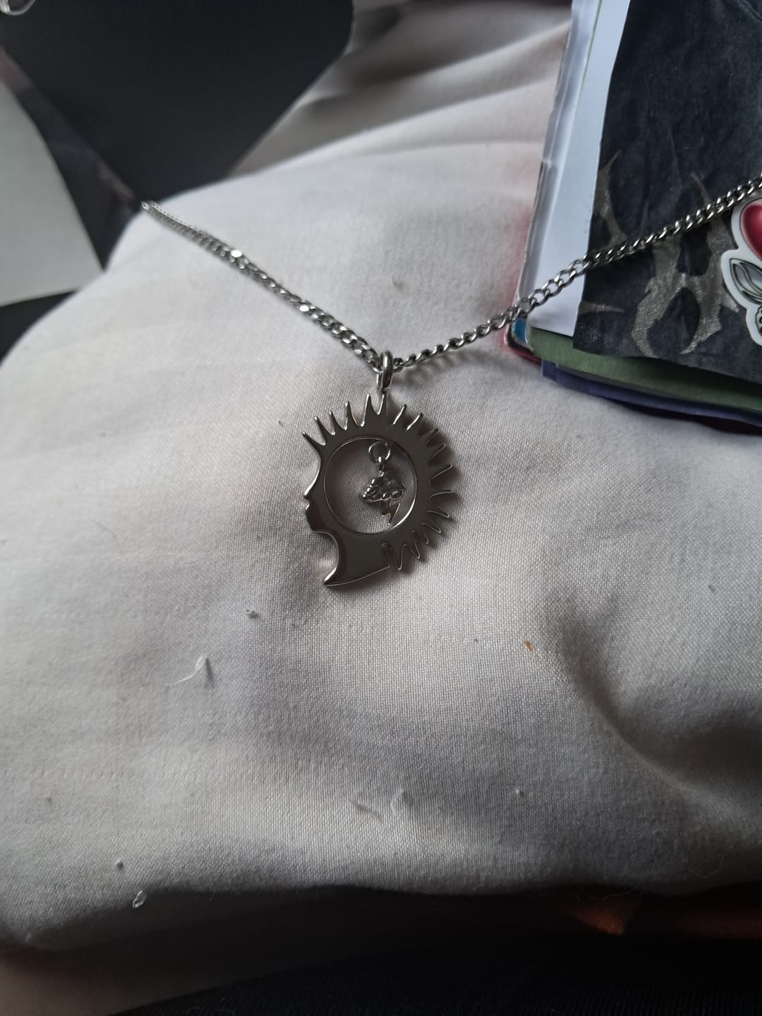 Customer photo review of HEAD IN THE CLOUDS PENDANT