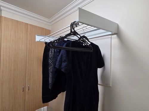 Customer photo review of Wall Mounted Drying Rack - Foldable Indoor and Outdoor Drying Rack