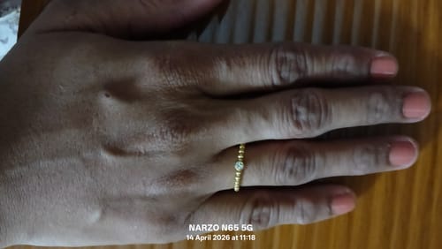 Customer photo review of Beaded Solitaire Ring