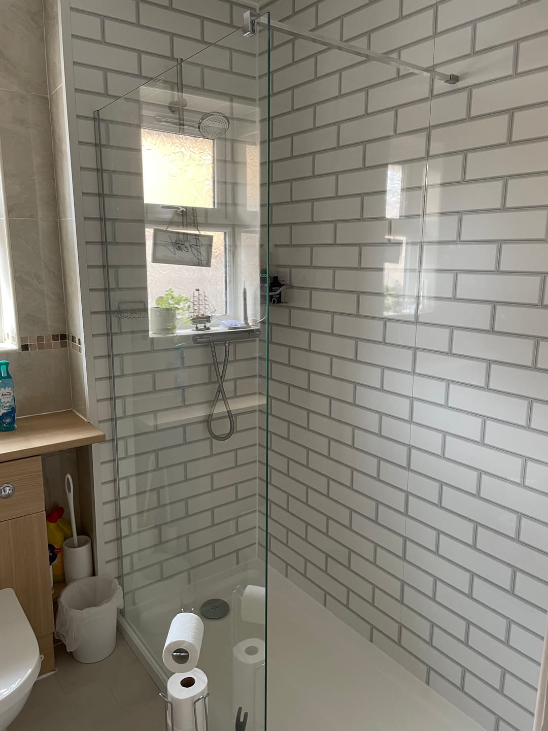 Customer photo review of 10mm London Tile Gloss Shower Panel 1M x 2.4M