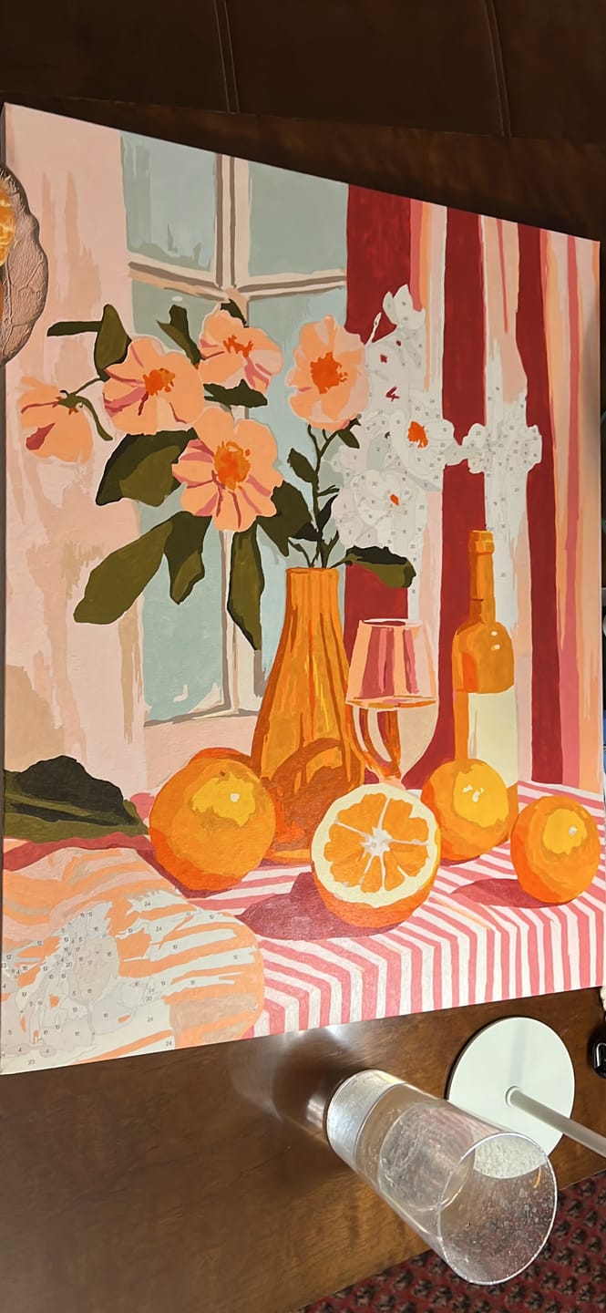 Customer photo review of Malen nach Zahlen - Oranges wine and flowers