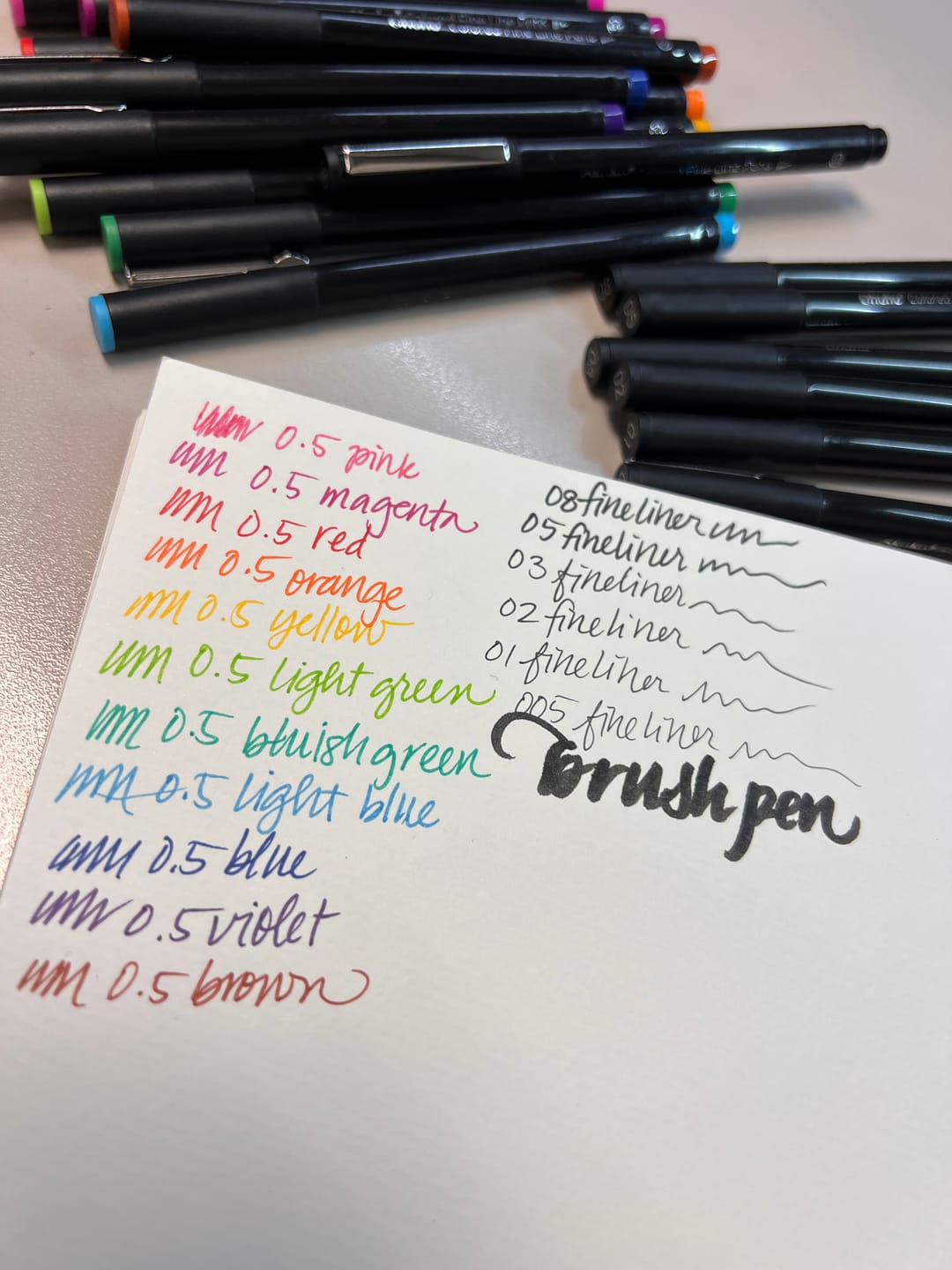 Customer photo review of Ohuhu Hana Highway Fineliner Drawing Pens,18 Pack