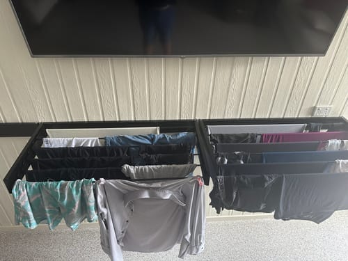 Customer photo review of Wall Mounted Drying Rack - Foldable Indoor and Outdoor Drying Rack