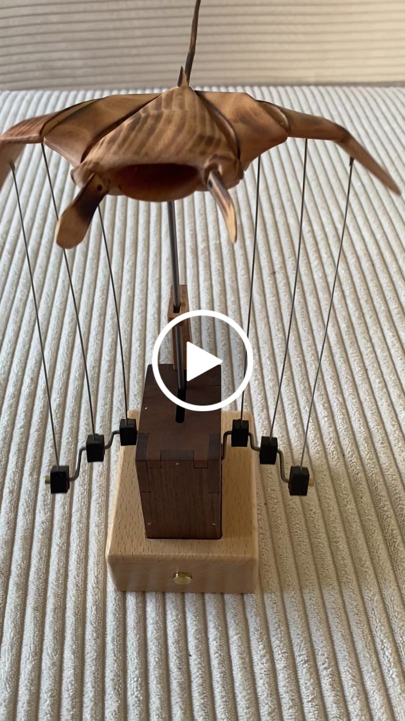 Customer video review of MarinerPoet™ Handcrafted Wooden Manta Ray Automaton