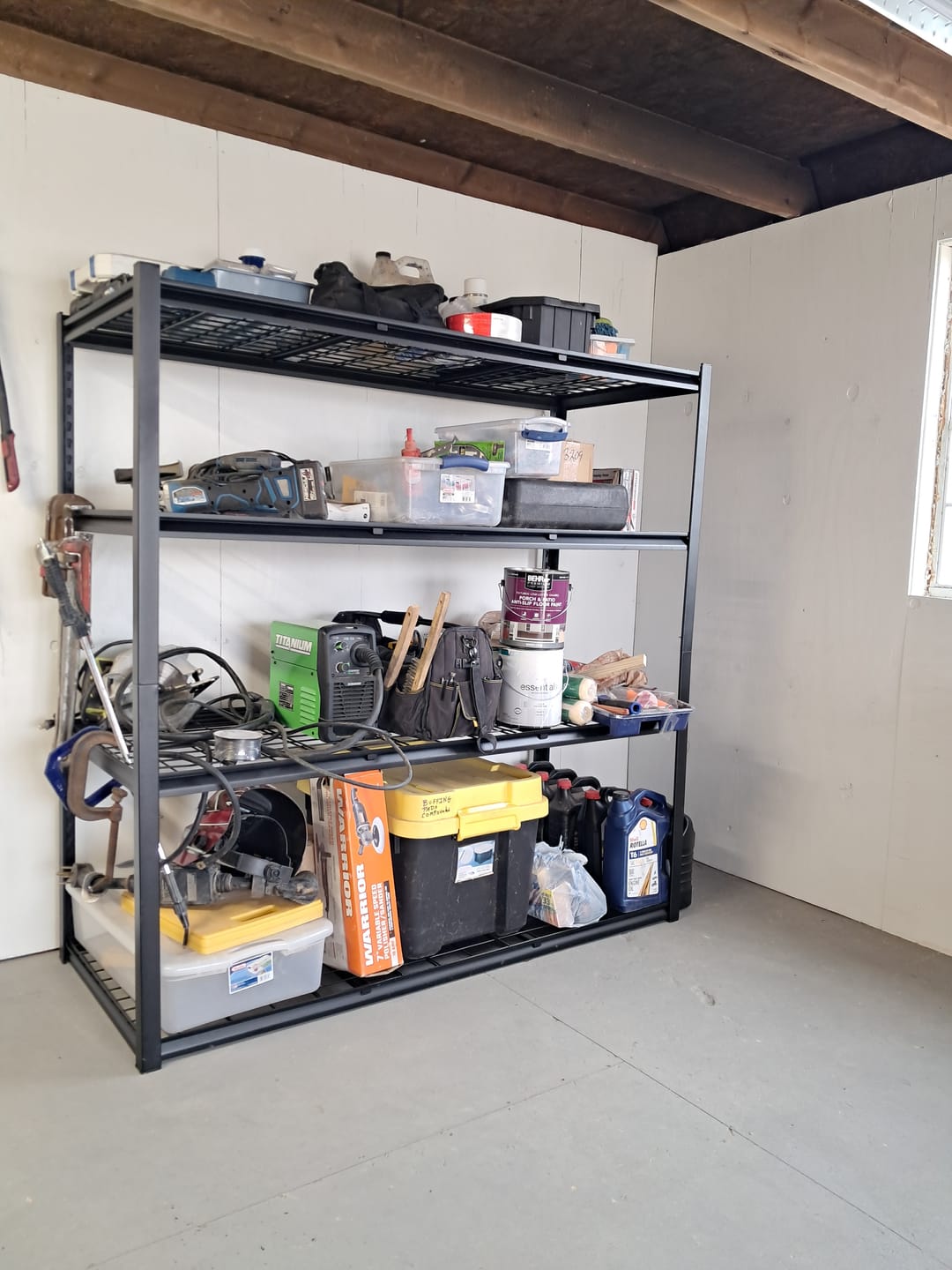 Customer photo review of REIBII 60" W Heavy Duty Metal Shelving Unit, Adjustable Shelves for Storage, Rust-Proof Shelving for Garage, Industrial, Warehouse, Basement & Workshop