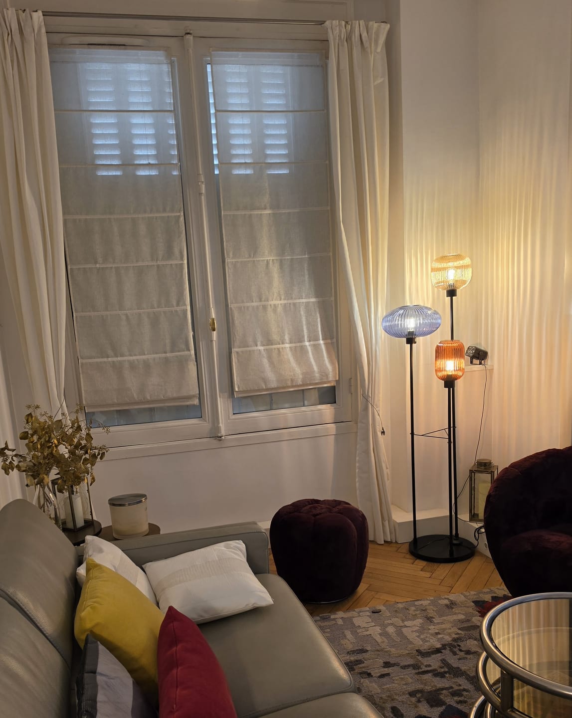 Customer photo review of Lampadaire en verre vintage CRISTALI | 3 luminaires à personnaliser