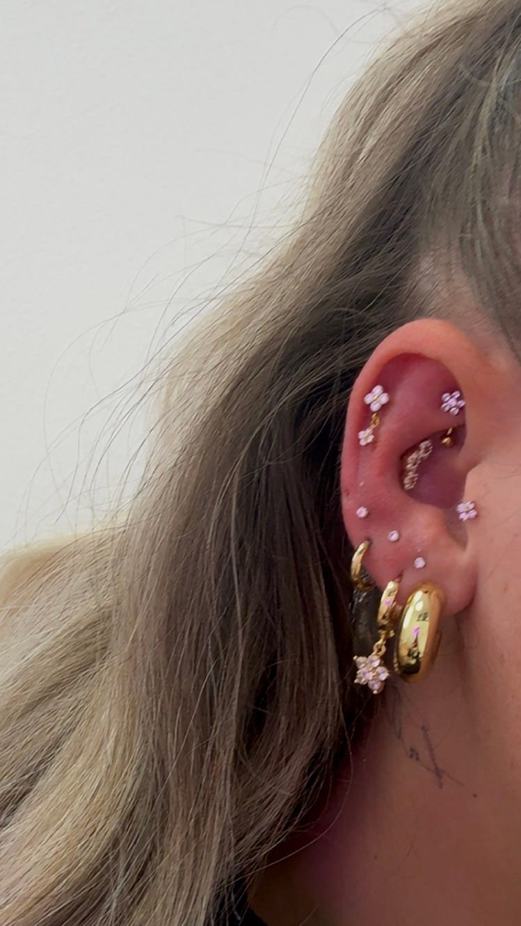 Customer photo review of Double Four Piercing | Titan
