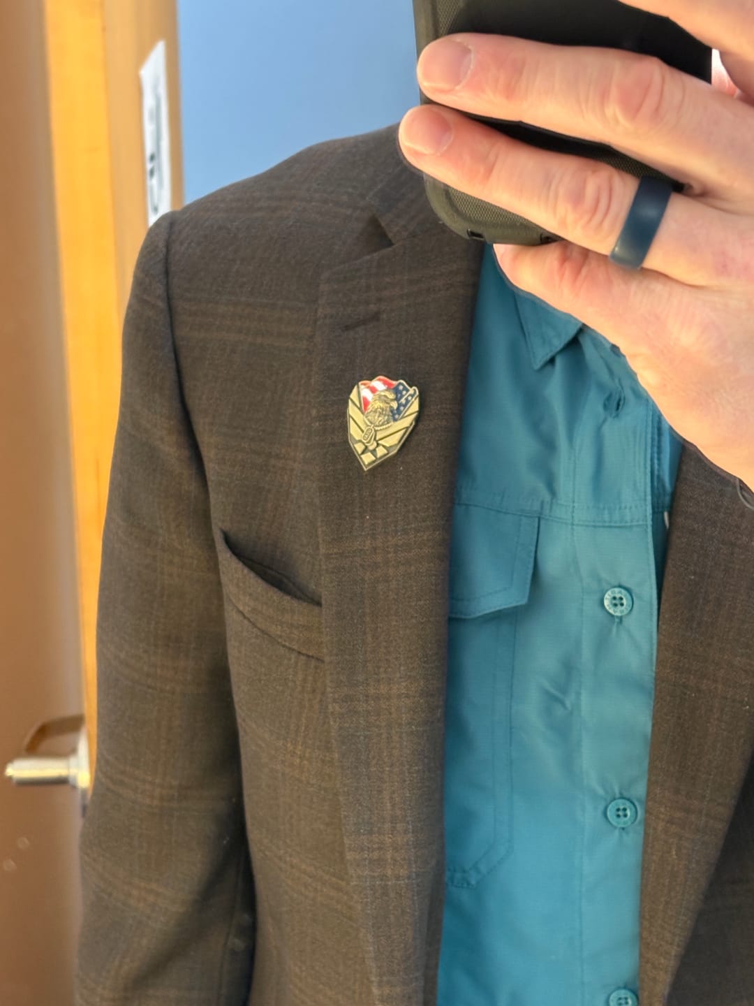 Customer photo review of US Air Force Veteran Pin