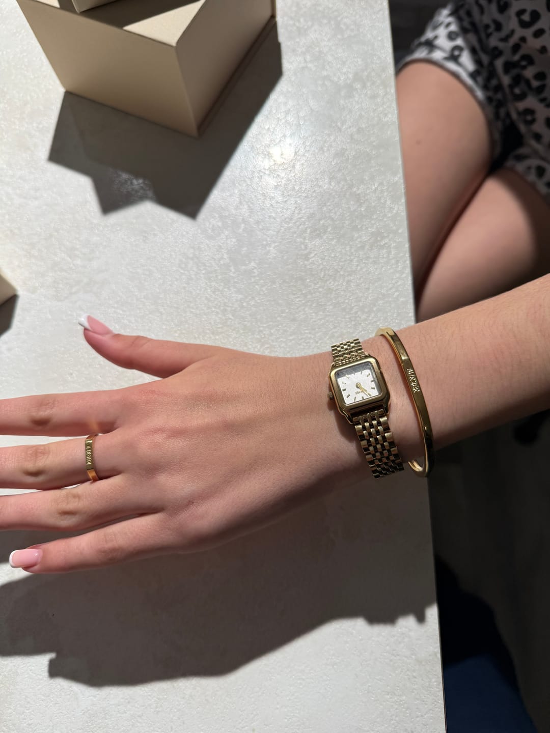 Customer photo review of Macy Petite Gold White