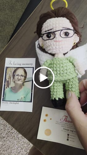 Customer video review of Dolly® Personalized Crochet Doll with Photo Card