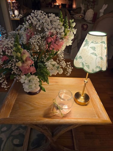 Customer photo review of Cream Hydrangea Scallop Lamp Shade
