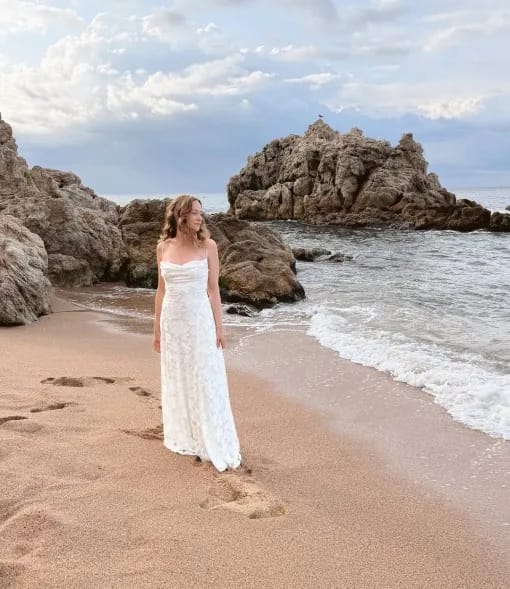Customer photo review of Brielle Sleeveless Floral Maxi Dress