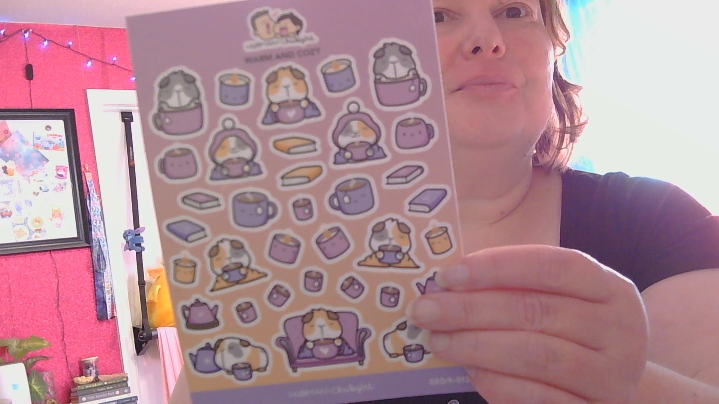 Customer photo review of Warm and Cozy Sticker Sheet