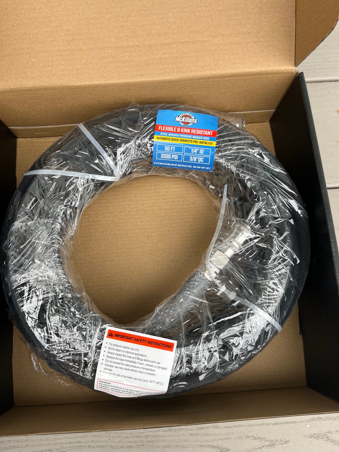 Customer photo review of Black Hose w/ Auto QCs 1/4" x 50FT