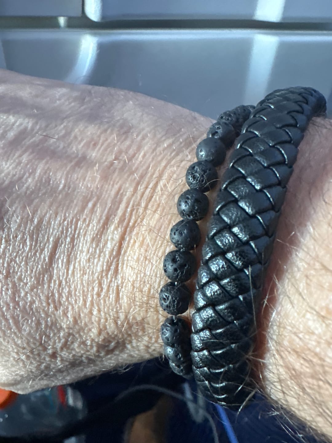 Customer photo review of 6mm Matte Clasp Bead Bracelet