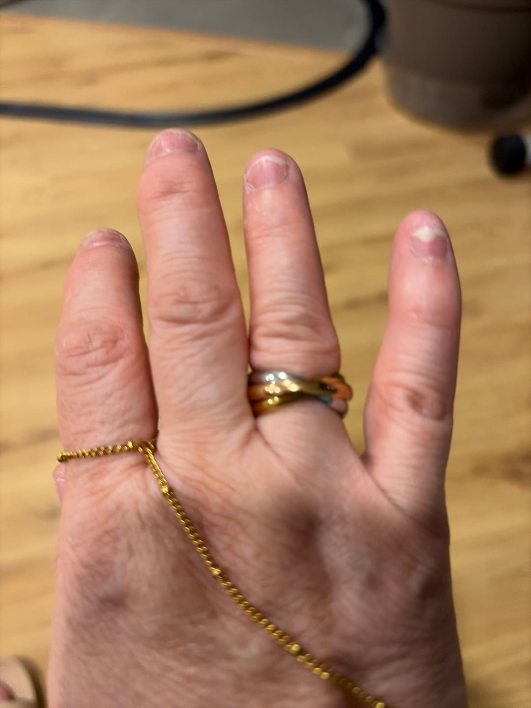 Customer photo review of Elena Three-Toned Loop Ring