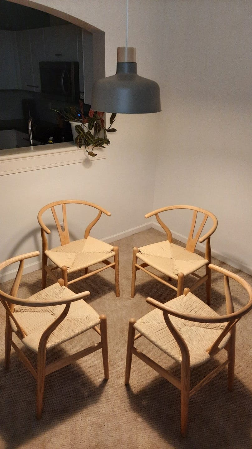 Customer photo review of Walnut Wishbone Chair Sets *4,6,8