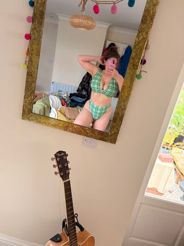 Customer photo review of Florence Top - Green Plaid