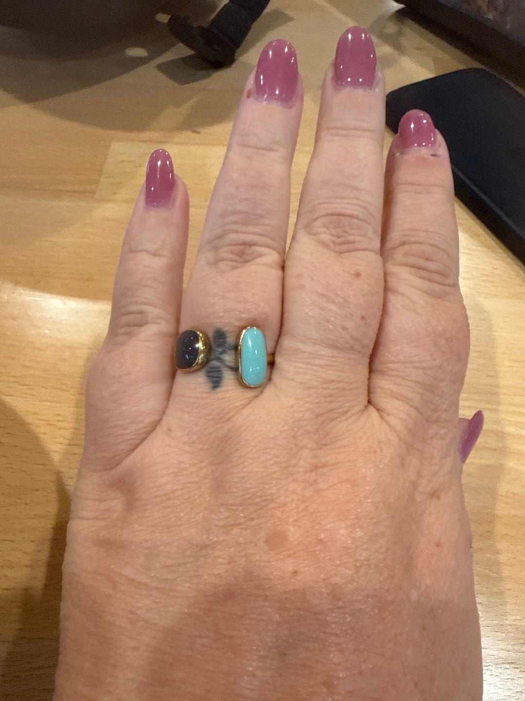 Customer photo review of Aquamarine Wrap Ring