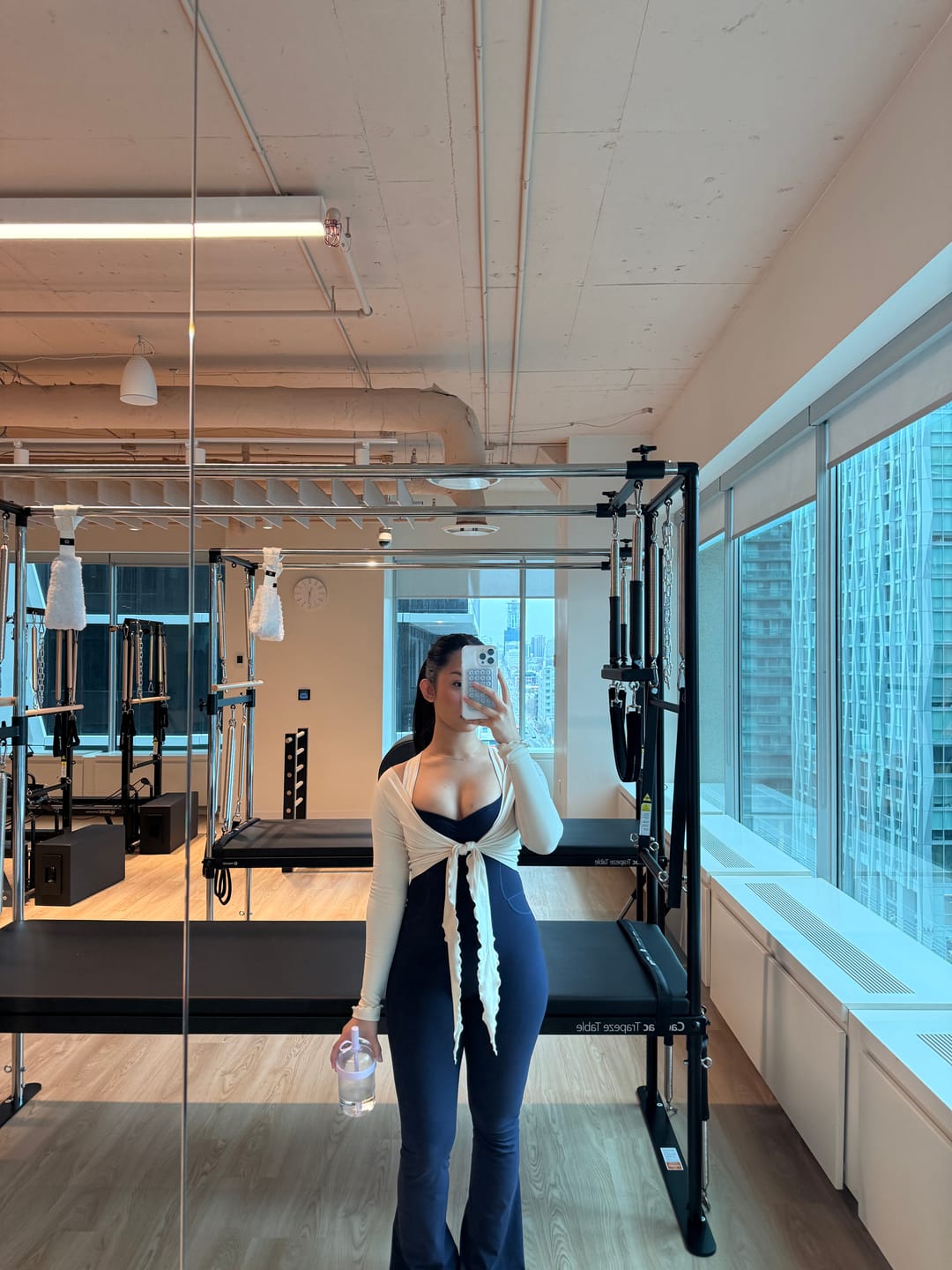 Customer photo review of The Sculpt Onesie / Navy-Cream