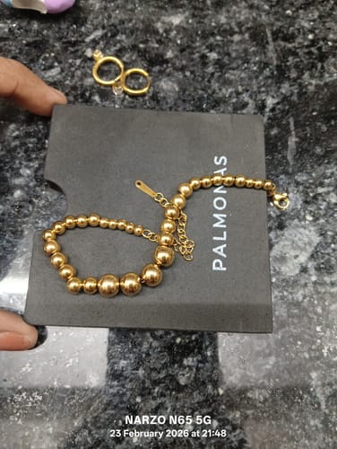 Customer photo review of Gold Beaded Bracelet