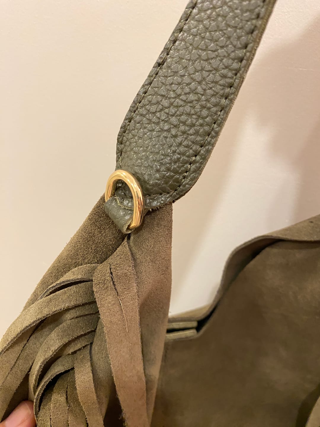 Customer photo review of Terra Püsküllü Yavrulu Süet Çanta – Yeşil