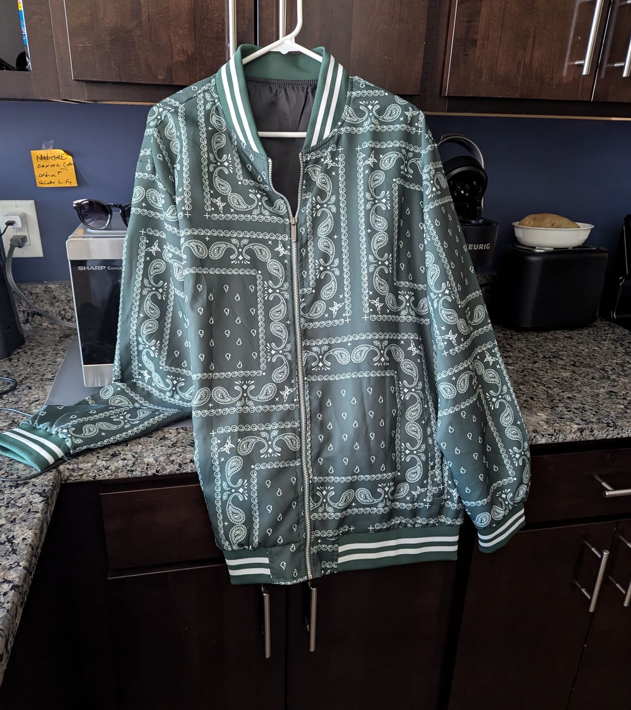 Customer photo review of Paisley Print Baseball Jacket