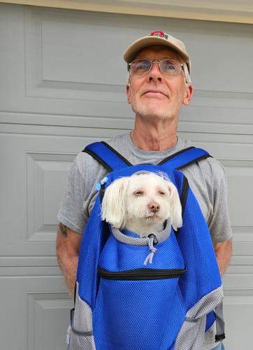 Customer photo review of The Voyager - Dog Backpack Carrier - For Small/Medium Pets