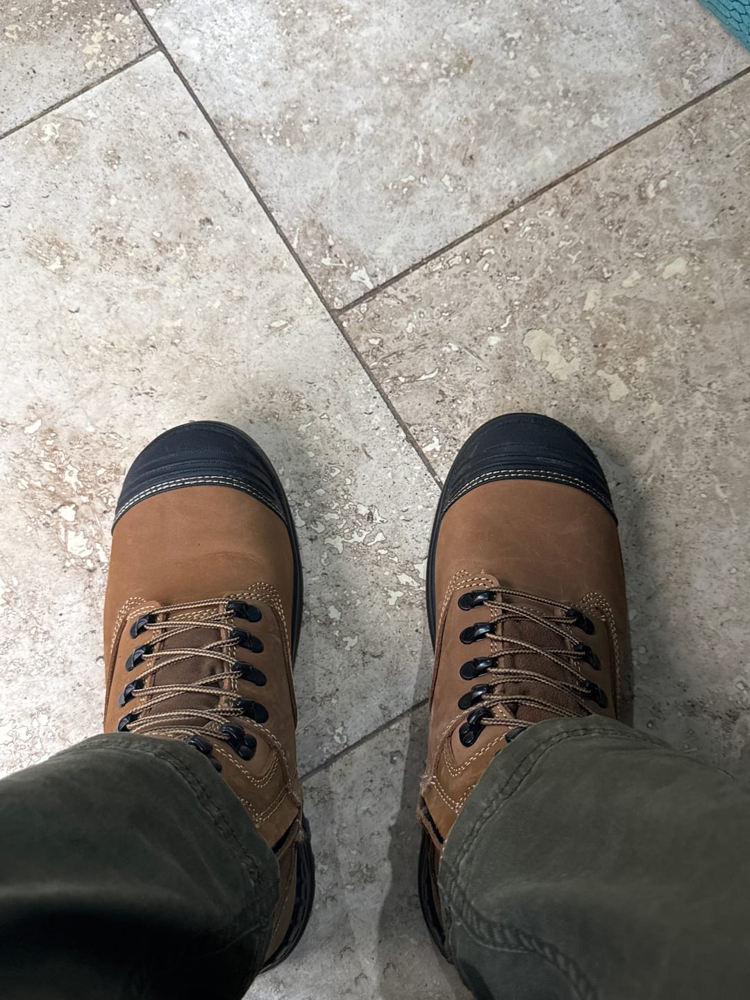 Customer photo review of Brawn Safety Work Boots Dark Brown